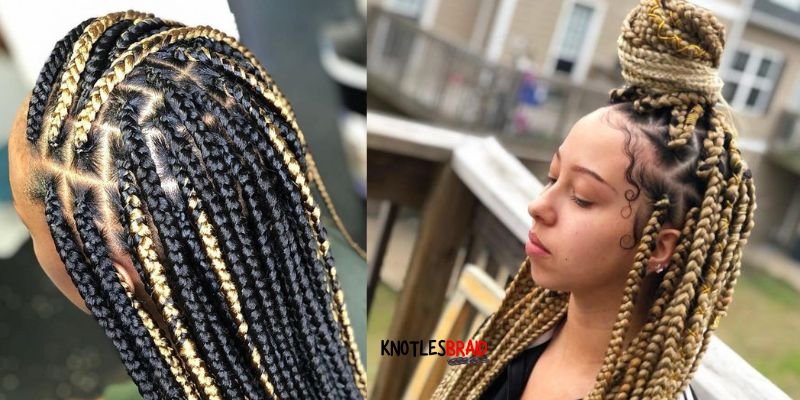 Black and Blonde Knotless Braids