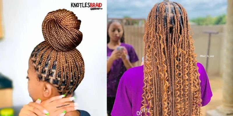 Brown Knotless Braids