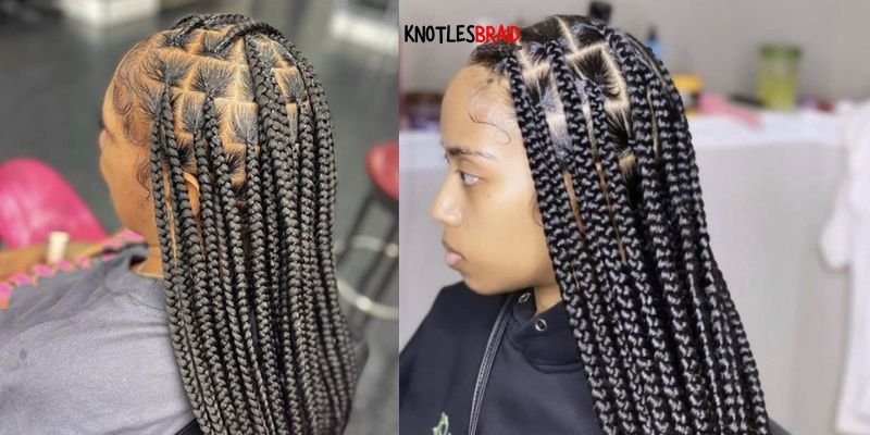 Medium Large Knotless Braids