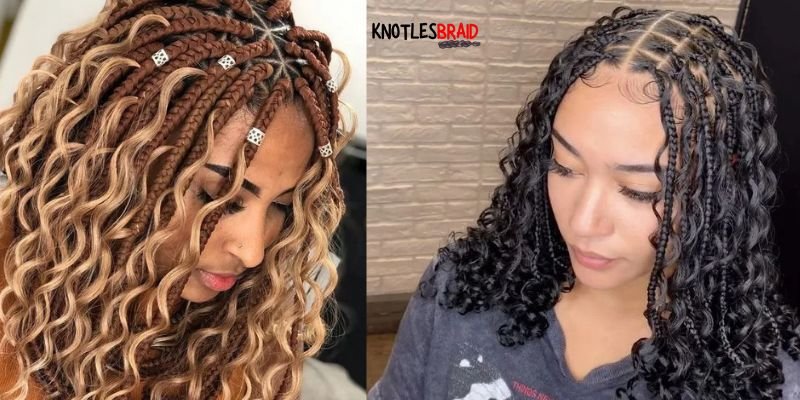 Short Boho Knotless Braids