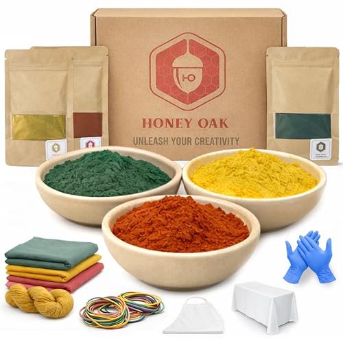 Honey Oak Fabric Tie Dye Kit - Olive Green Red