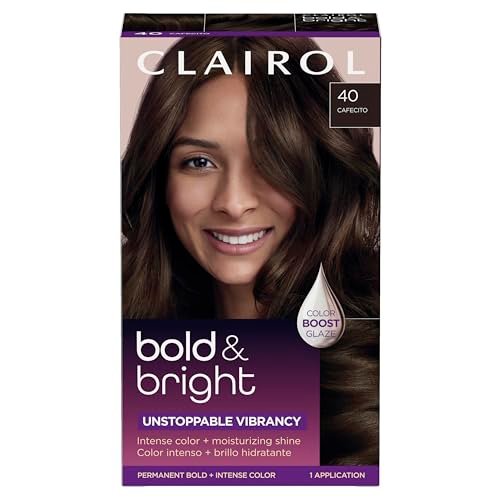 Clairol Bold & Bright Permanent Hair Dye, 40 Dark Brown