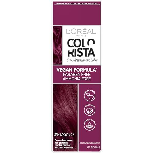 L'Oreal Paris Colorista Semi Permanent Hair Color Maroon...