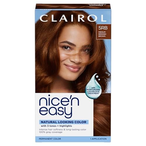 Clairol Nice'n Easy Permanent Hair Dye, 5RB Medium Reddish...