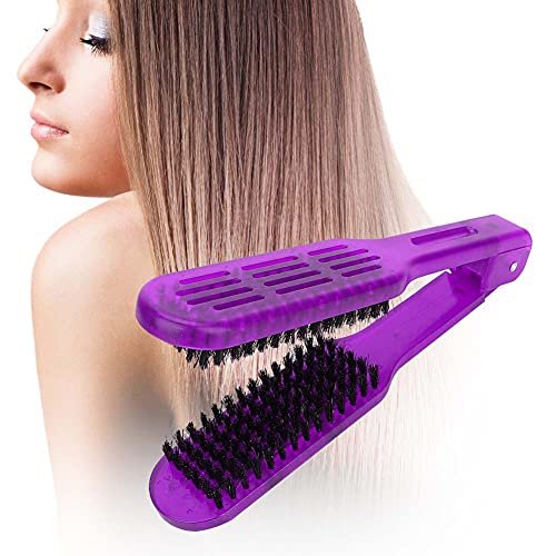 Double Sided Hair Straightening Brush, V-Shape Bristle...