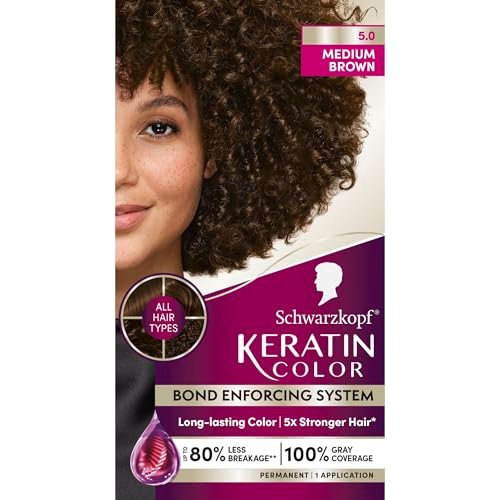 Schwarzkopf Keratin Color® 5.0 Medium Brown Permanent Hair...