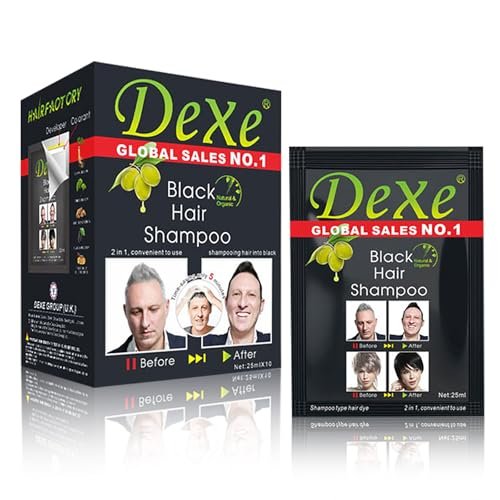 10 PCS Dexe Black Hair Shampoo Instant Hair Dye