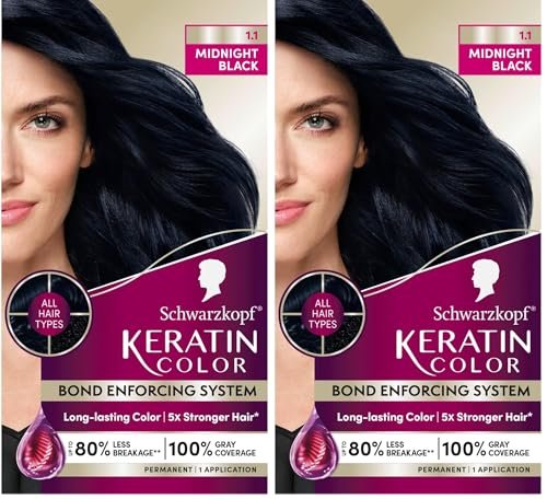 Schwarzkopf Keratin Color Permanent Hair Color, 1.1...