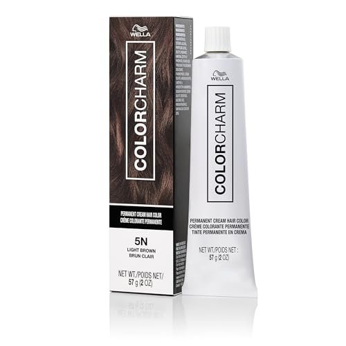 COLORCHARM Permanent Cream Hair Dye | Brown 100% Gray...
