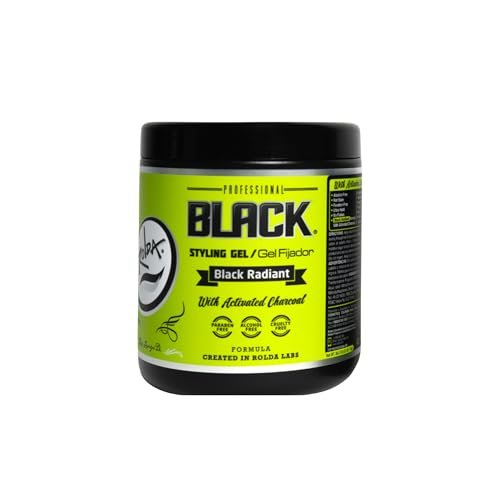 Rolda Black Styling Hair Gel - Medium hold, grey coverage.