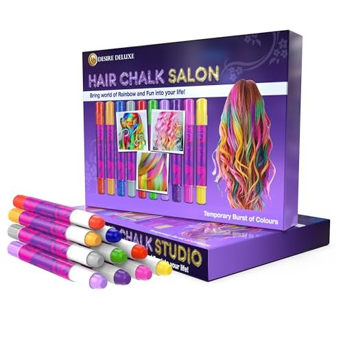 Desire Deluxe Girls Gifts Hair Chalk - 10 Washable Color