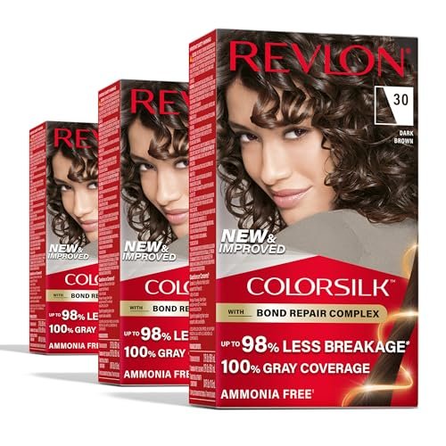 Revlon ColorSilk with Bond Repair Hair Color, 30 Dark Brown