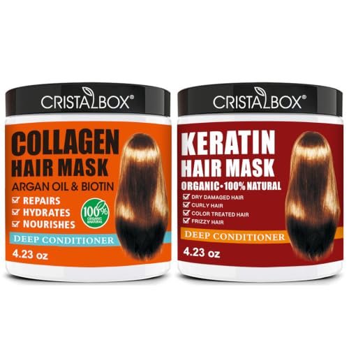 2 Pack Collagen Hair Mask & Keratin Treatment for Damaged