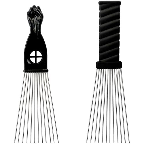 Metal Afro Comb Set – 2PCS African American Wide Teeth