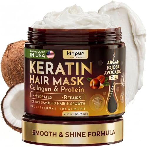 KINPUR ORGANIC COSMETICS Keratin Hair Mask for Dry Damaged...