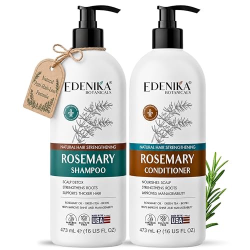 Edenika Botanicals Rosemary Shampoo and Conditioner Set for...