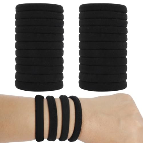 Hair Ties for Women, Black Elastic Hair Bands No-Damage