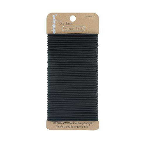 Minihope no-metal girls elastic hair ties, women's black...