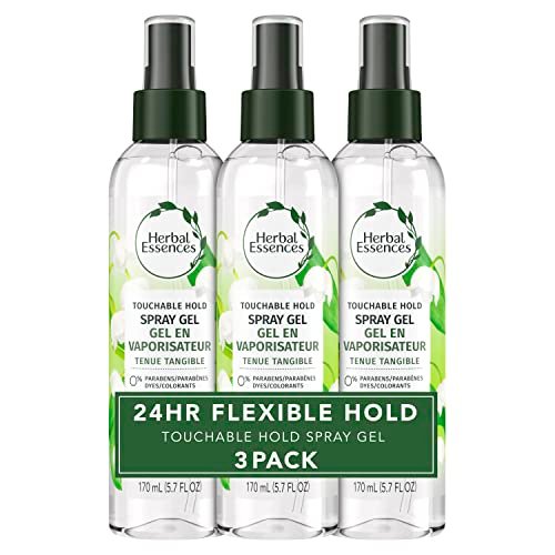 Herbal Essences Hair Spray Gel for Curly Hair styling.