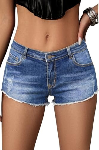 ELLEVEN Low Rise Mini Jean Shorts for Women