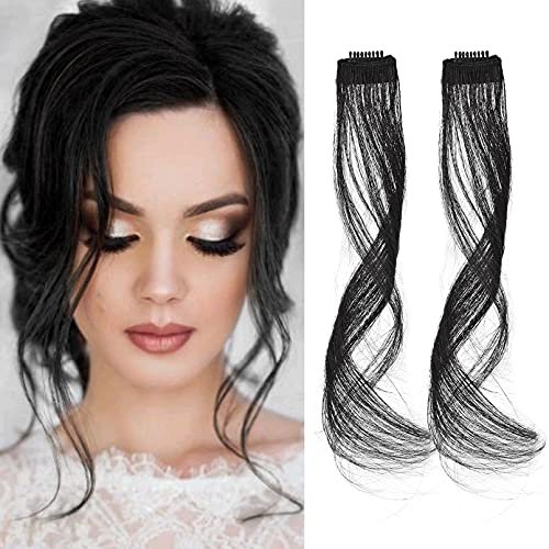 REECHO Long Side Air Bangs, Wavy Curly Clip-in Hair...