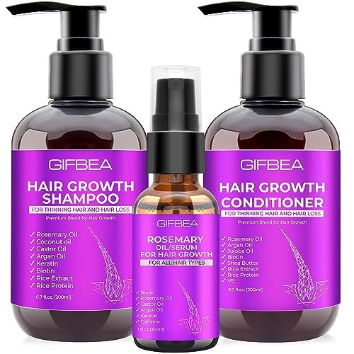Hair Growth Shampoo and Conditioner Set With Rosemary Oil.