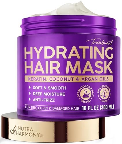 Hydrating Hair Mask for Dry, Damaged & Curly Keratin...
