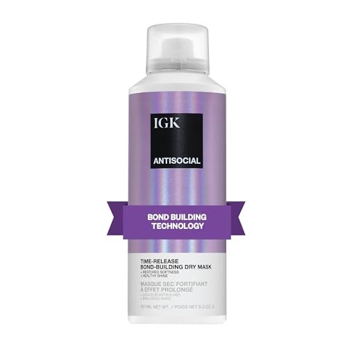 IGK Antisocial Dry Hair Mask, Overnight Bond Repair for...