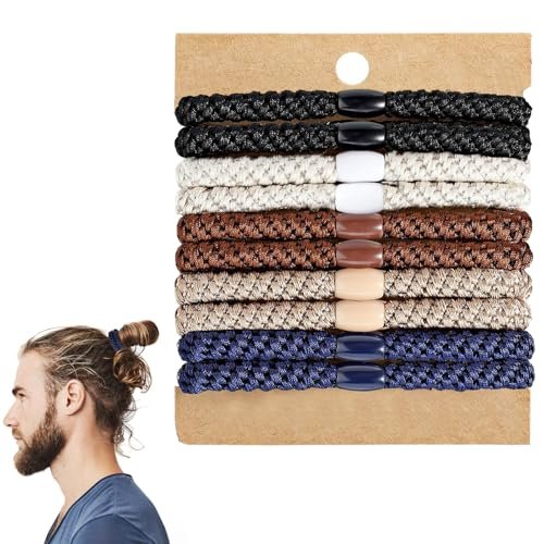 Clofiak Hair Ties for Men, 10Pcs Bracelet no crease