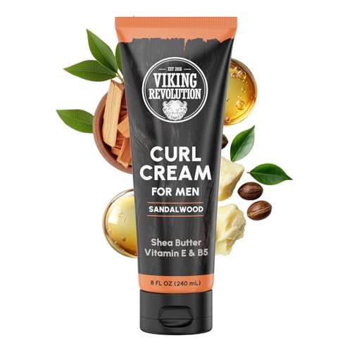 Viking Revolution Hair Curl Cream for Men Sandalwood 8oz