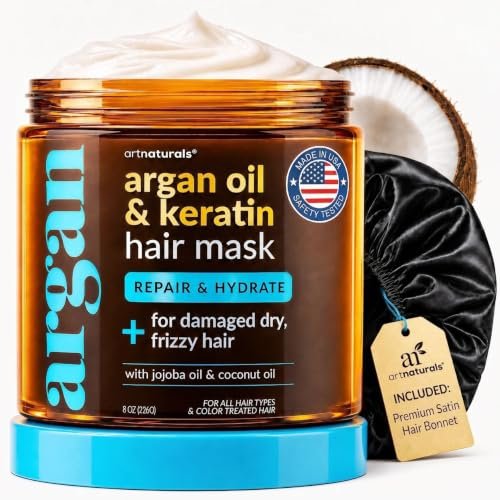 ArtNaturals Deep Repair Hair Mask with Silk Bonnet, 8 oz