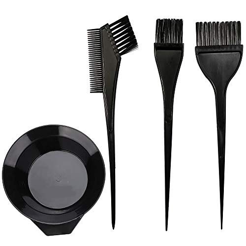 MOONMINI Hair Dye Color Brush and Bowl Set, Black
