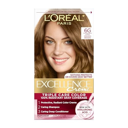 L'Oreal Paris Excellence Crème Permanent Hair Dye, Triple...